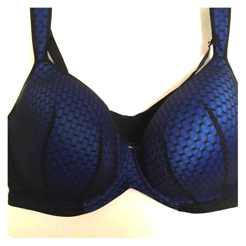 Ashley Stewart blue/black butterfly bra